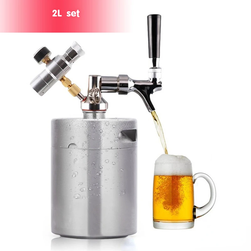 

2L Mini Stainless Steel Wine Bucket Coffee Bucket Automatic Brewery Container Stainless Steel Wine Spear