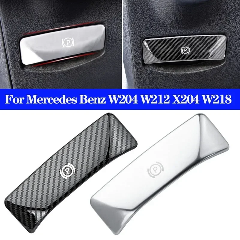 

For Mercedes Benz C E GLK CLS Class W204 W212 X204 W218 LHD Car Handbrake Switch Parking Cover Brake Lever Handle Sticker Auto