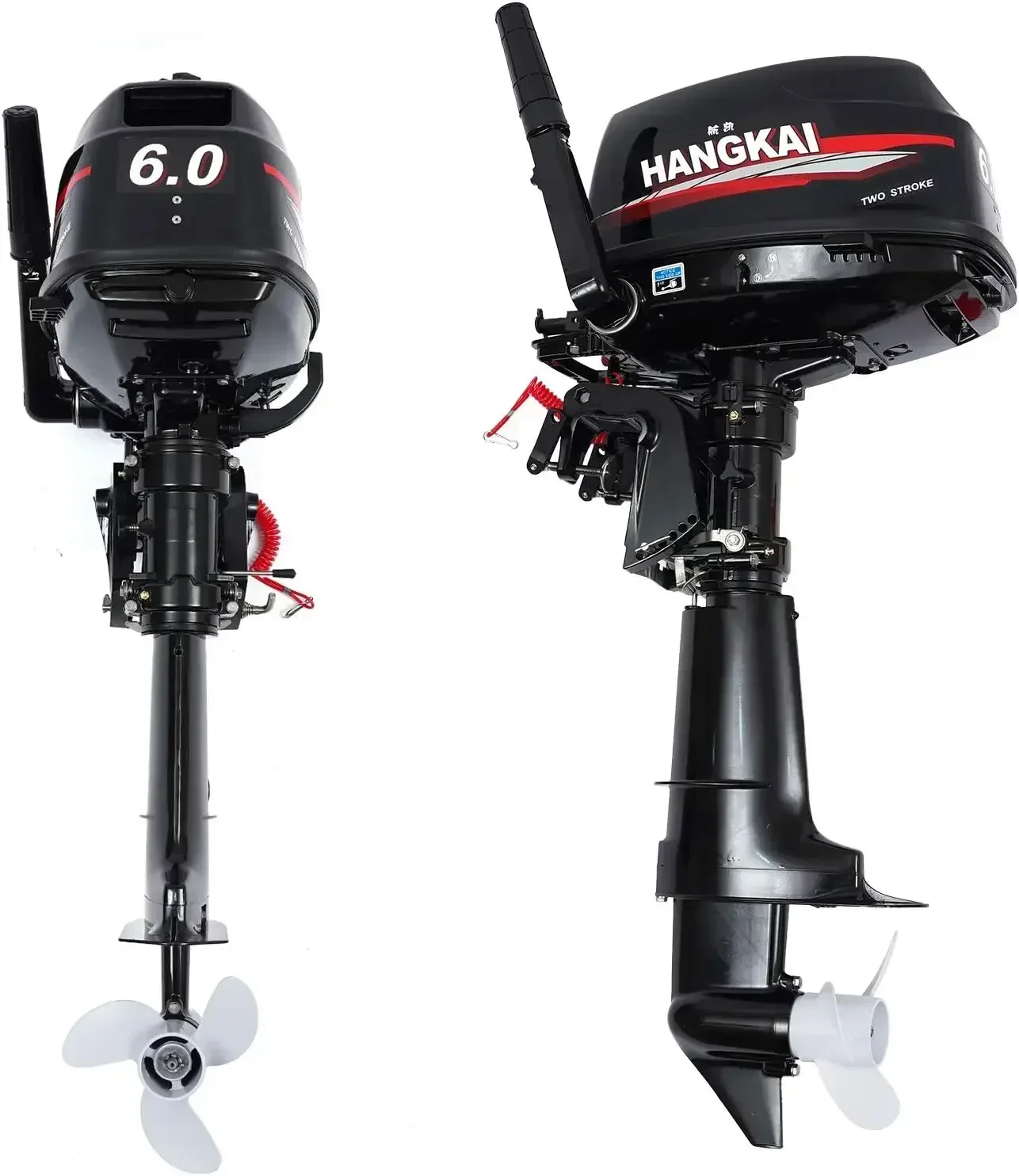 18HP 2 Stroke Outboard Motor, Fishing Boat Engine Water Cooling 246CC Heavy Duty Boat Engine Marine Engine with CDI Ignition