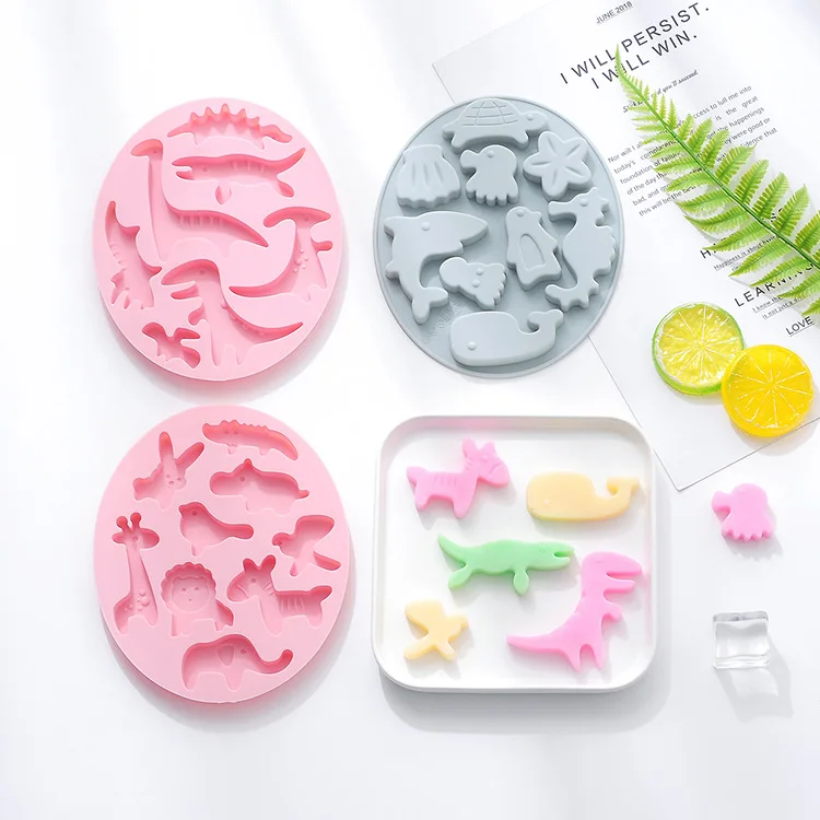 Spot cartoon animal chocolate mold DIY cake baking mold glue candy pudding fondant ice cube mold