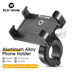 WEST BIKING Bicycle Phone Holder Reliable Mount Universal Motorcycle Holder MTB Road Bike Aluminum Alloy Anti-slip Bracket