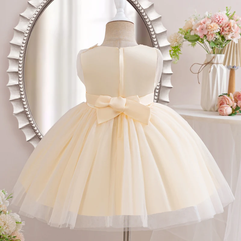 Fashion Cute Girl Party Dress Sleeveless Lace Mesh Children's Evening Dresses Summer Kids Girls' Princess Dress 1-9 Years
