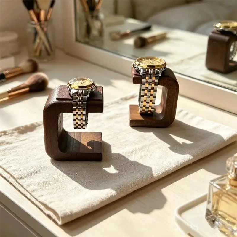 Decorative Solid Wooden Watch Holder Stand For Bracelet Ring And Watch Jewelry Collection Display Holder view 5