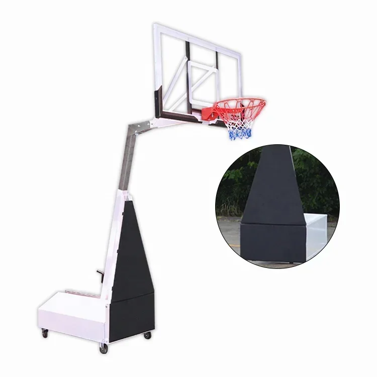 Professional Portable Adjustable Basket Ball Hoop With Steel Ballast Base And 45 Rim For Outdoor Movable Basketball Stand