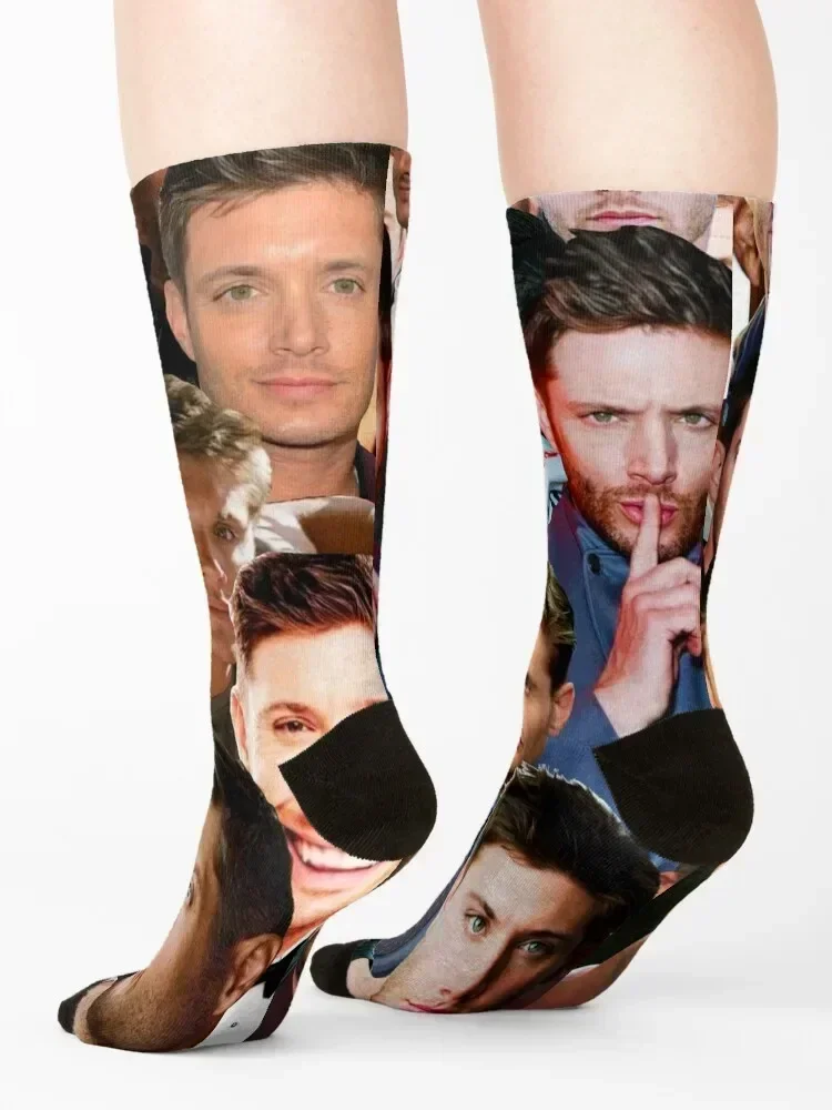Jensen Ackles Photo Collage Socks warm winter Running winter gifts moving stockings Ladies Socks Men's