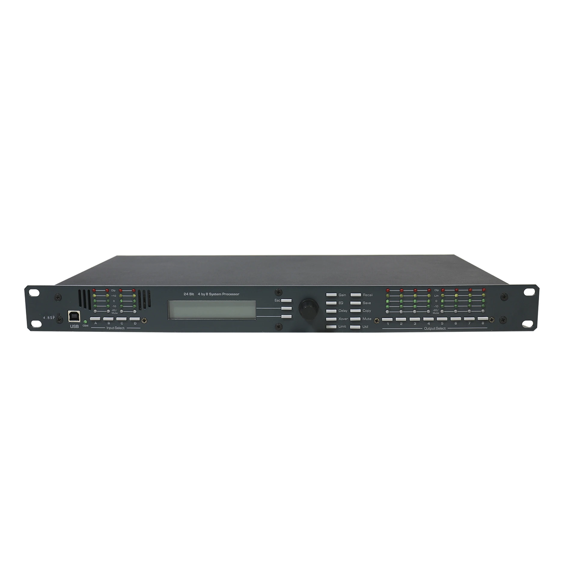 T Digital Audio Processor DSP Karaoke Professional 4 Input 8 Output Processor for Professional Stage Sound Equipment