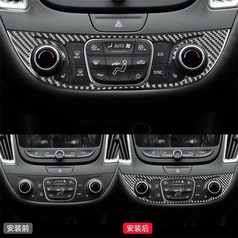 For Chevrolet Malibu XL 2016-22 Soft Carbon Fiber Central Control Button Panel Decorative Patch