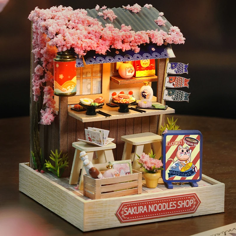 Mini Miniatur Puppenhaus DIY kleines Haus Kit Herstellung Zimmer Spielzeug Home Schlafzimmer Dekorationen mit Möbeln Holz Handwerk Puppenhäuser – Detail 6
