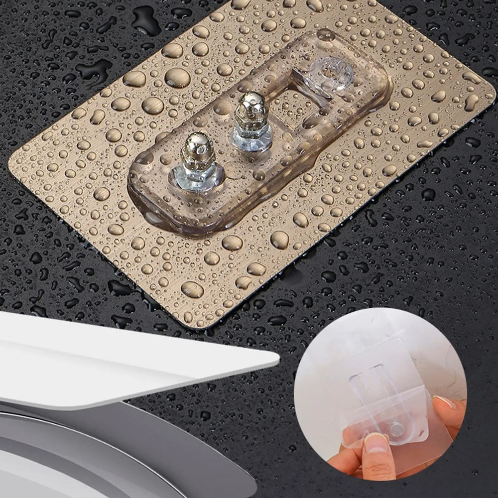 No Punching Double Hole Screw Sticker Wall Picture Hanger Variable Distance Camera Nail Free Stickers Wall Hanger Screw Hook