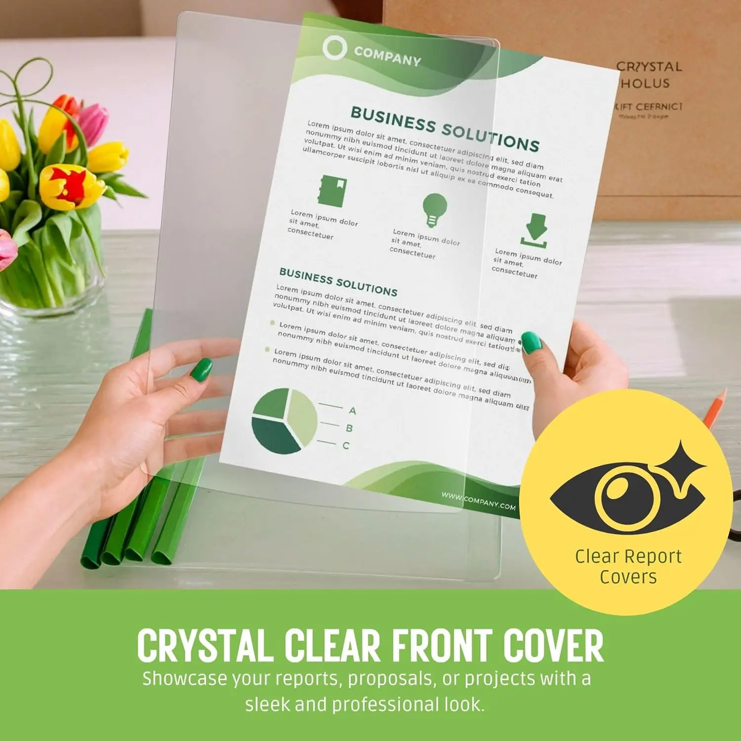 أغلفة التقرير الواضحة، 10 قطع من مجلدات ملفات العرض الشفافة، مجلد ملفات بلاستيكي مع شريط منزلق، حجم ورق A4 #3