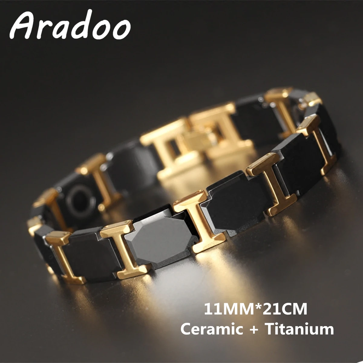 Titanium Steel Ceramic Bracelet Korean Version Negative Ion Antioxidant Anti-radiation Fat Burning Health Magnetic Bracelet