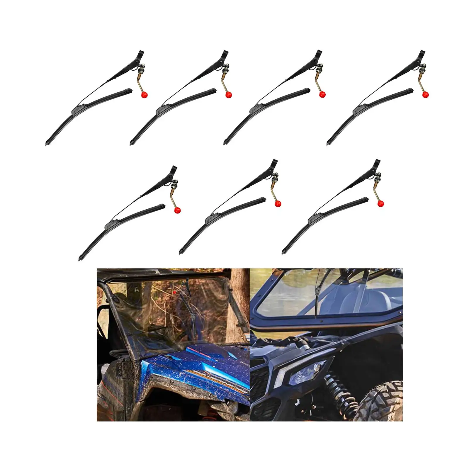 Manual Windshield Wiper Kit Durable Metal Replacement Hand Operated Wiper Assembly Universal Washer Nozzle for Clear Visibility