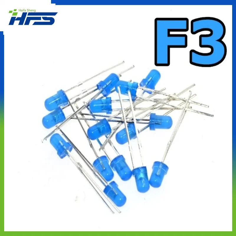 

Blue F3 3mm LED Blue light emitting diode light-emitting Blue turn 1000PCS