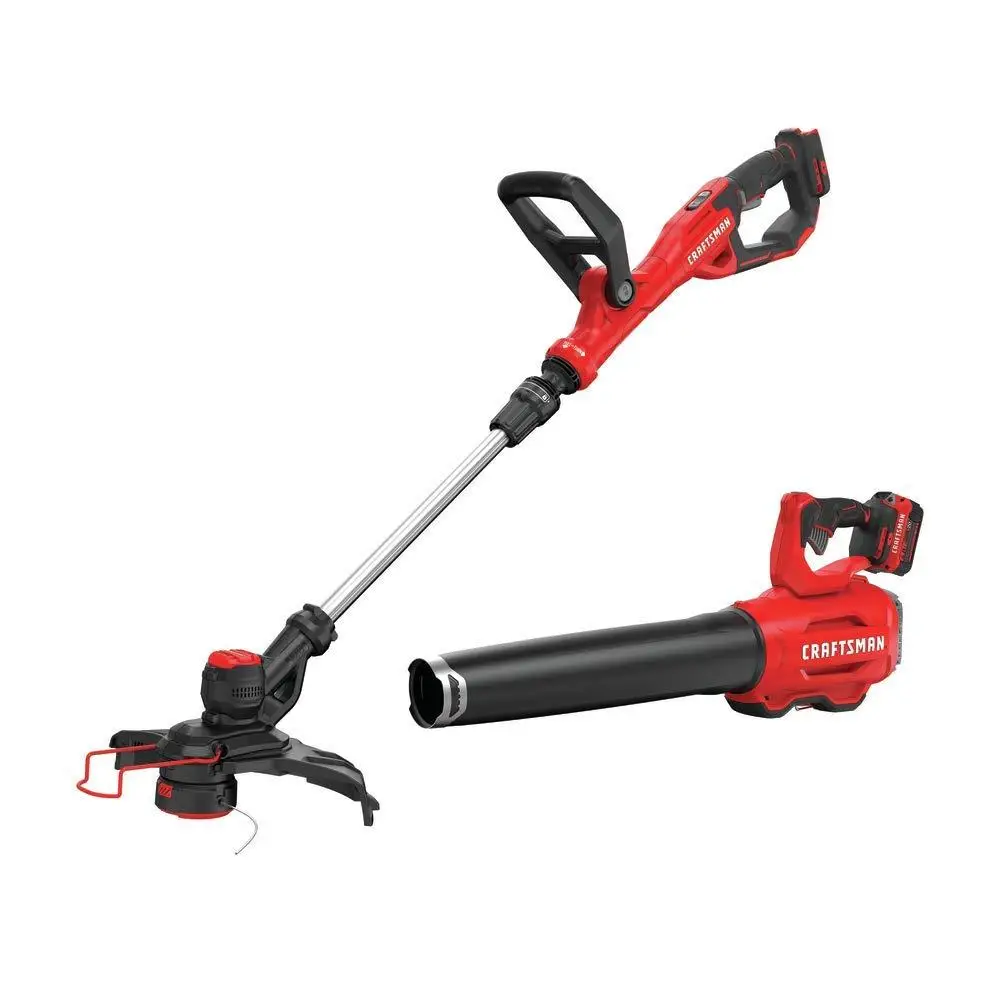 V20 Cordless Trimmer and Leaf Blower Combo Kit Extended Run Time 2-Speed Setting Turn to Edge Automatic Line Advance Brushless