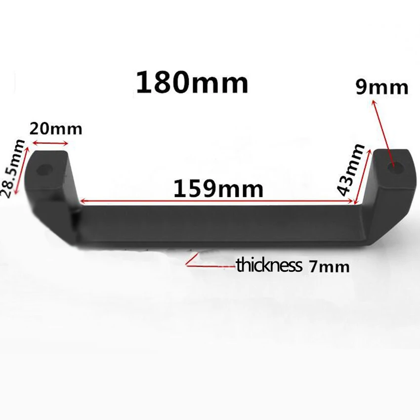 1pec Kitchen Cabinet Handles and Knobs Concise Black Door Handle Wardrobe Cabinet Drawer Door Knobs Hole distance 180mm