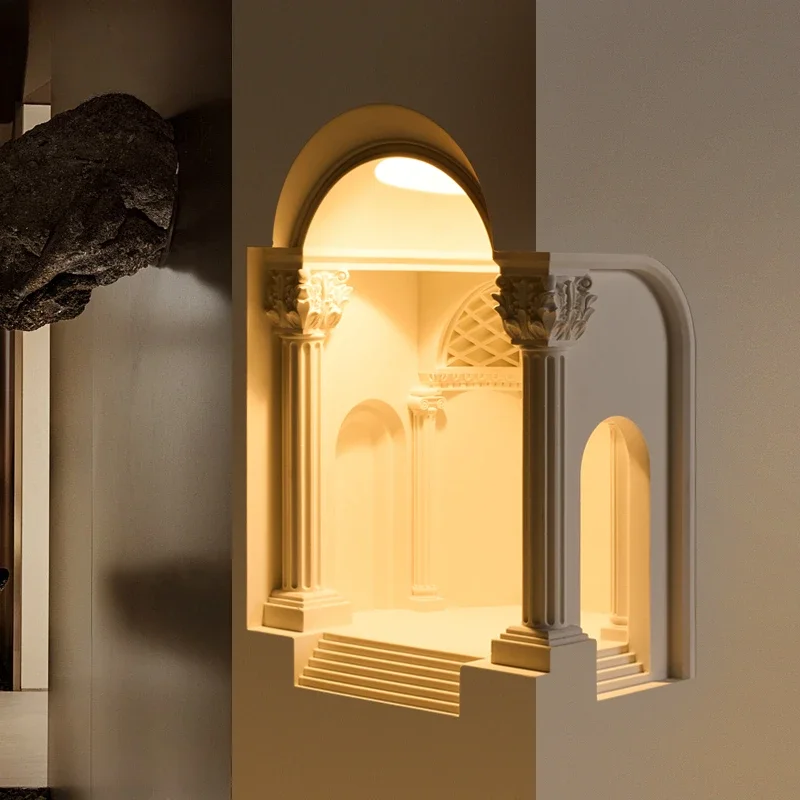 Gypsum lamp Corner wall lamp Embedded corner sensor lamp in staircase Pre-embedded corner lam Niche lam