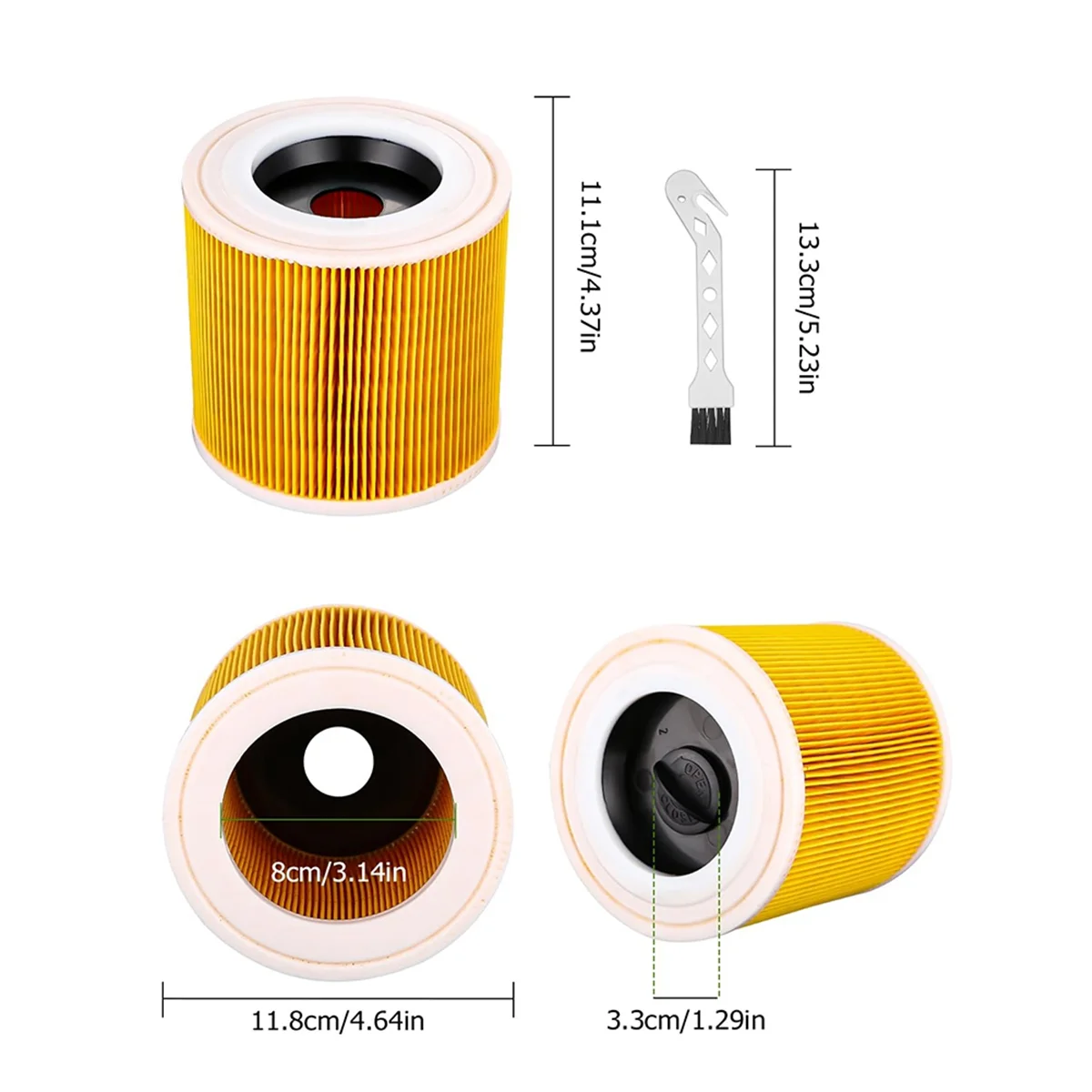 2Pcs Cartridge Filter for Karcher Vacuum Cleaner WD3 Premium WD2 WD3 WD1 MV3 MV2 WD 3 P Extension Kit Against Fine Dust