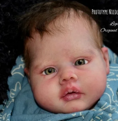 NPK 20 ''لون جديد كمية عالية اليدوية غير مكتملة غير مصبوغ أجزاء الدمى تولد من جديد نيكول مع القماش الجسم تولد من جديد مجموعات الدمى