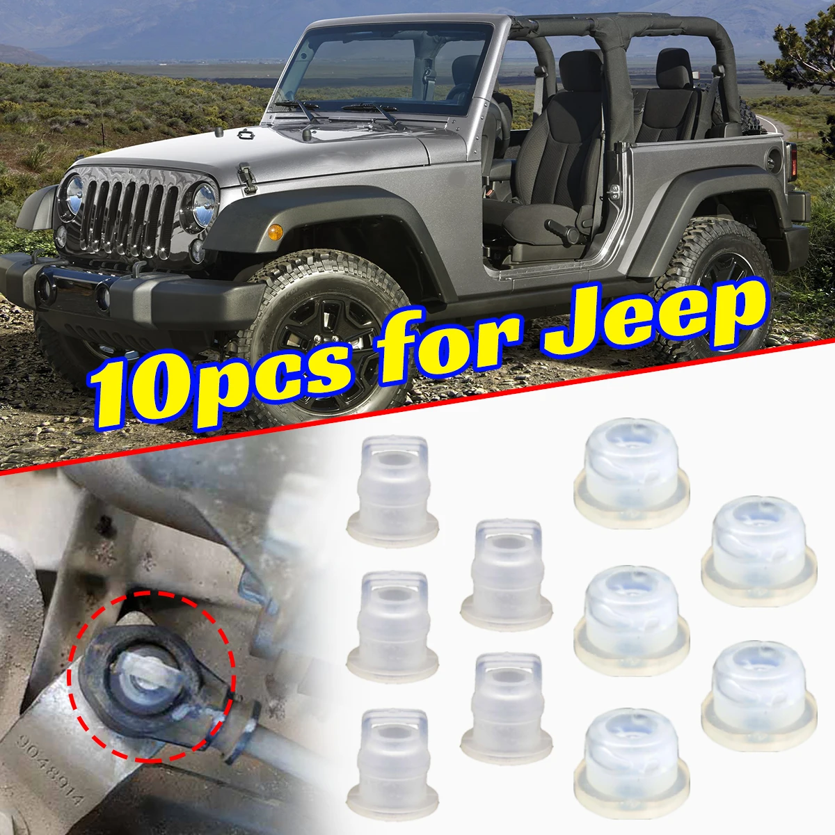 

10pcs for Jeep Wrangler Unlimited 2007-2018 Gearbox Linkage Cable Bushing Repair Kit AT MT Pull Head Gear Shifter Lever Wearable