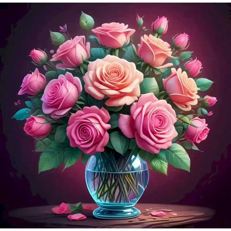 

GATYZTORY New Arrival Diamond Embroidery Flower Painting Vase DIY Diamond Mosaic Acrylic Craft Supplies Home Decoration