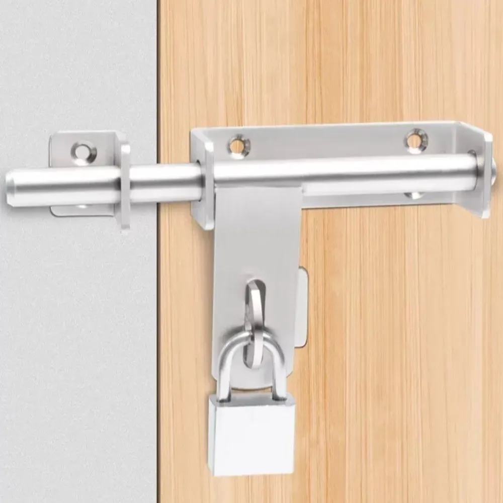 Tragbare Türriegel aus Edelstahl 304, Fangschloss, Diebstahlsicherung, Türschnalle, Haspe, robust, verdickt, Türschloss, Schnalle für die Küche