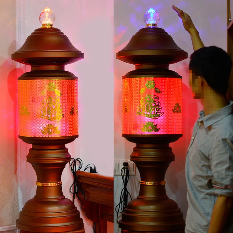 73cm 2PCS Buddhism Taoism HOME SHOP COMAPNY Temple shrine worship buddha Mammon lamp bless safety healthy bring money good luck