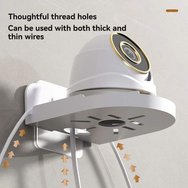 No-Drill Adhesive Wall Mount for Home CCTV Cameras Universal Strong Stick-on Holder Space-Saving for Indoor Security