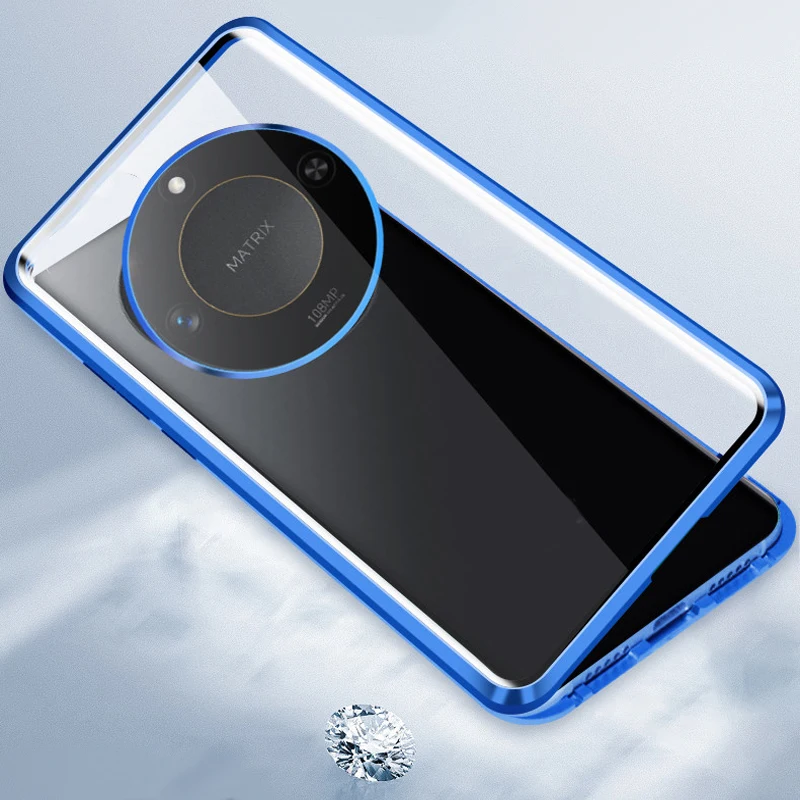 

Double-sided Tempered Glass Metal Magnetic Phone Case For Honor X9C Smart X9B X9A X7C X9d X7d X9 5G Lens Protection Cover Cases