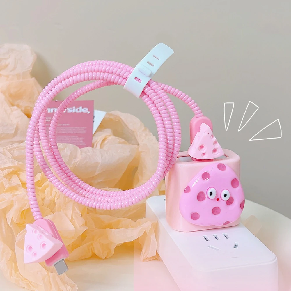 Charger Protector Cover Cute Cherry Blossoms Charging Case Data Cable Line Charger Protective Accessories For iPhone 17 18W/20W