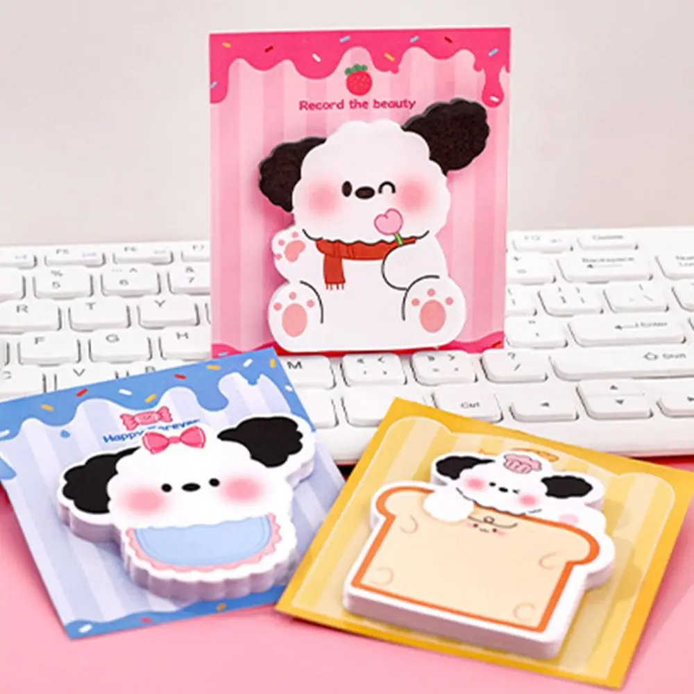 5 pz/borsa Kawaii Puppy Dog Memo Pad adesivo creativo segnalibro etichetta multifunzione strappabile N Times Sticky Notes