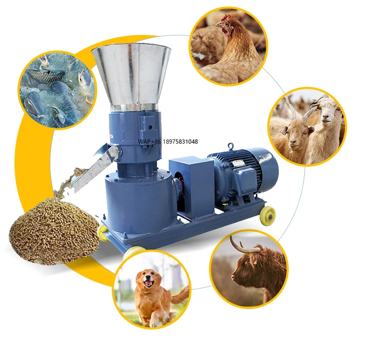 

1-тонная линия для производства мелкого кормов для скота/измельчитель кормов для крупного рогатого скота/процессор гранул для корма для животных