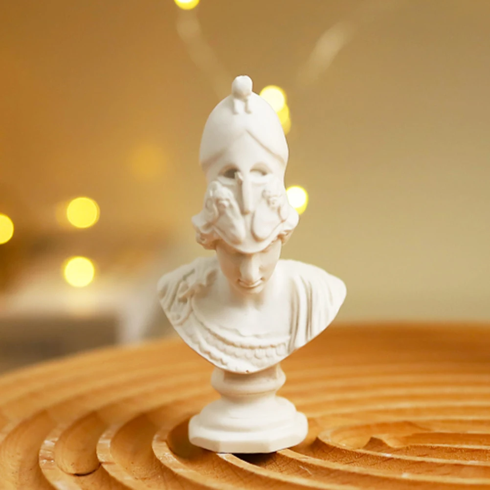 

Athena Resin Bust Statue Fine Craftsmanship Home Office Decor Classical Mythology Sculpture Mini Art Figure Decor