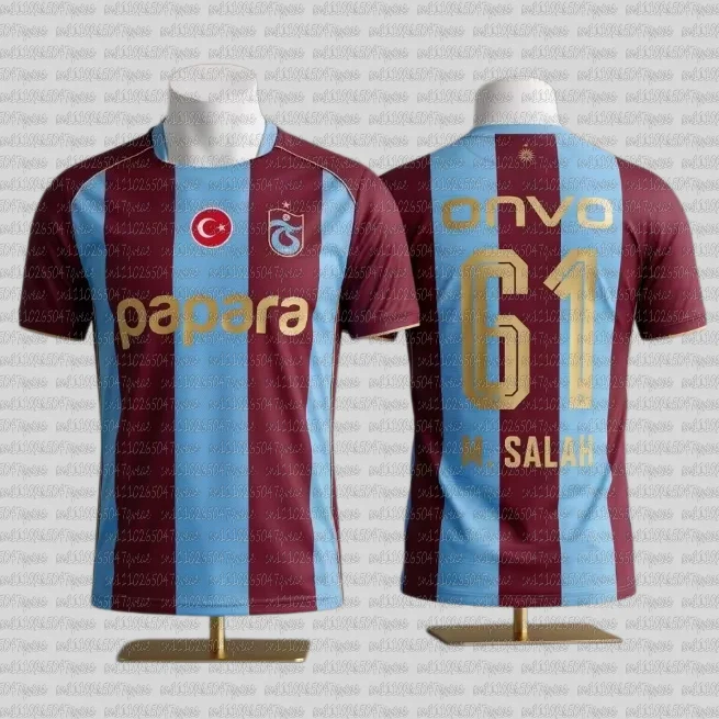 2026 Trabzonspor Salah 10 # Fußballtrikot für Herren, Sommer, Neu, 3D-Druck, Sport, Fußball, Atmungsaktiv, Schnelltrocknend, Familien-Matching-T-Shirts – Detail 4