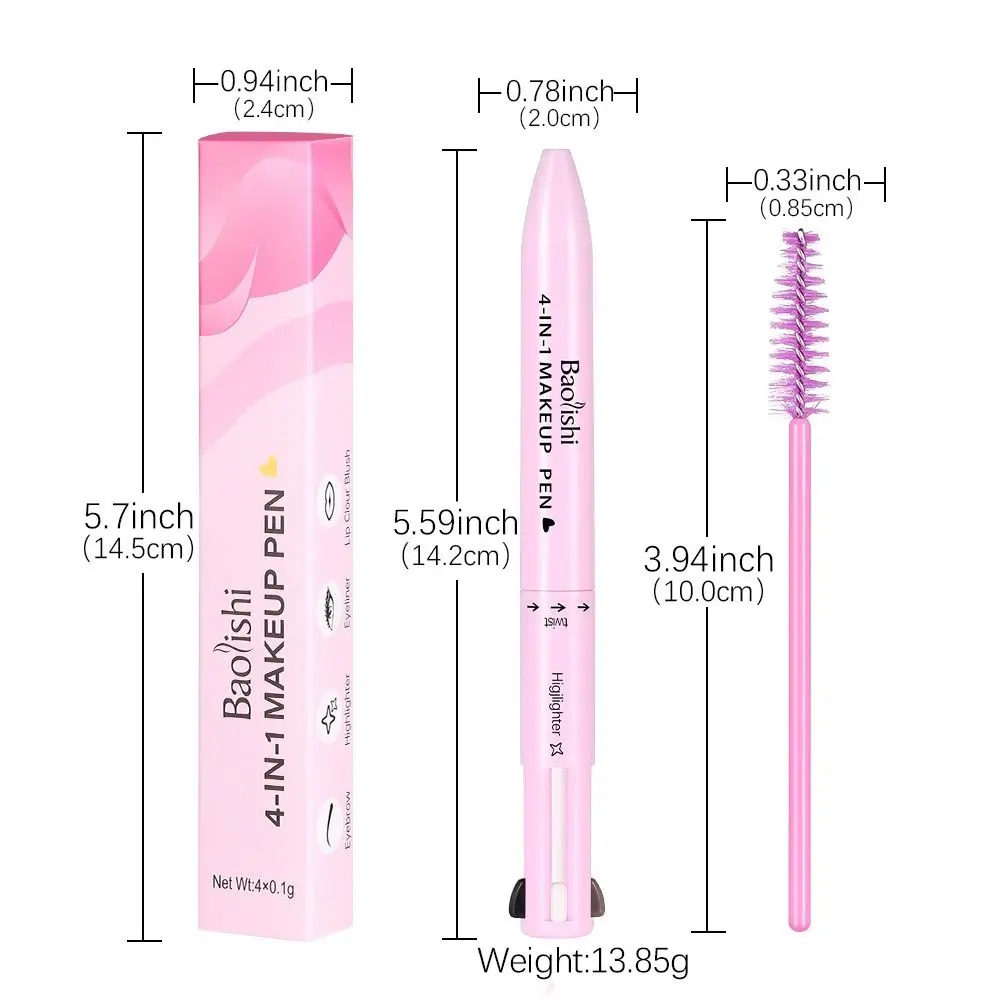 Stylo de maquillage multifonction 4 en 1, tendance, lisse, étanche, ensemble de maquillage multifonction, crayon à sourcils longue durée, maquillage pour chat
