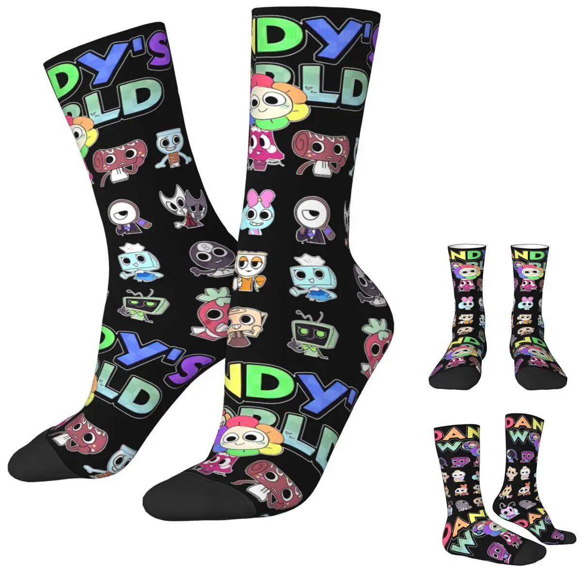 

Носки с героями мультфильмов «Мир Дэнди», мужские и женские забавные носки с изображением ужасов, хип-хоп, весенне-летние, осенне-зимние носки, подарок