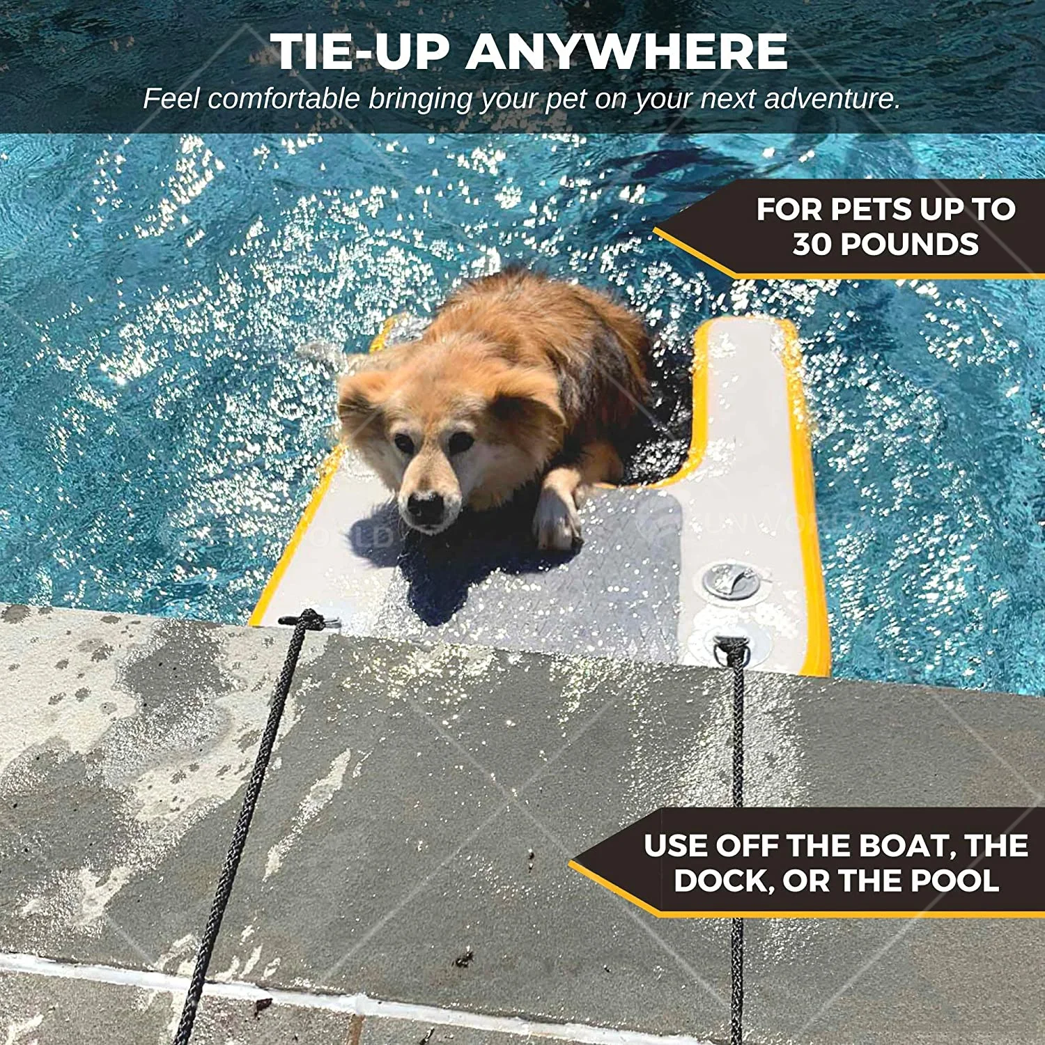 Inflatable Pup Plank Water Ramp For Dogs Swim Pools Lakes And Beaches Inflatable Floating Dog Ramp