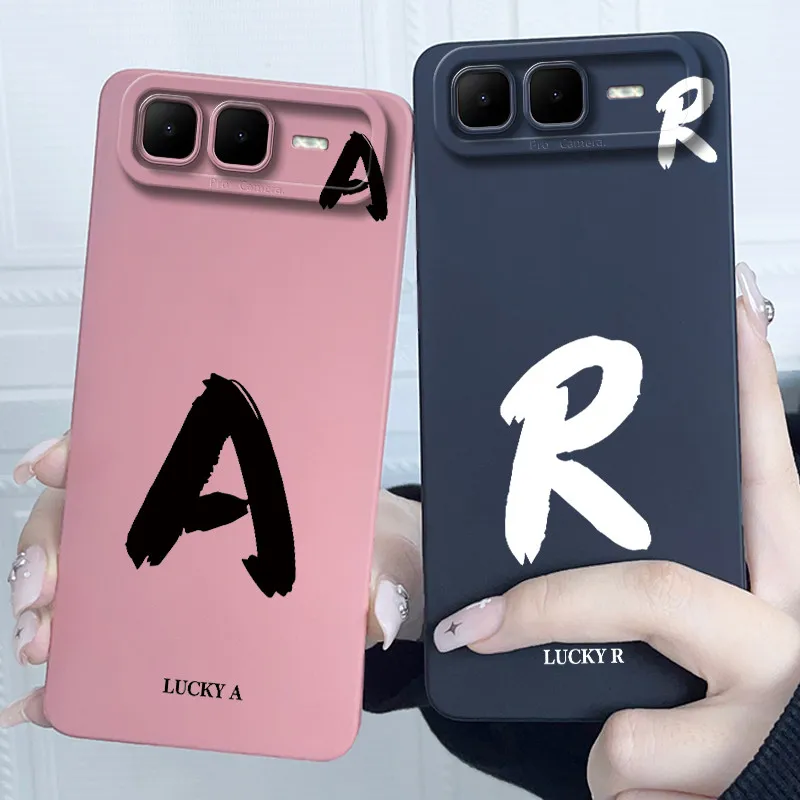 For Infinix Smart 10 Plus X6725B Cover Case Lucky A-Z Initial Letter Silicone Soft Phone Bumper For Infinix Smart10 Plus Casing