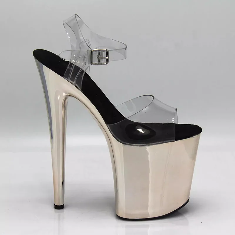 20CM Sexy Pole Dance Shoes Fashion Party Womens Sandals Transparent Buckle Striptease High Heels Fetish Platform Catwalk Shoes