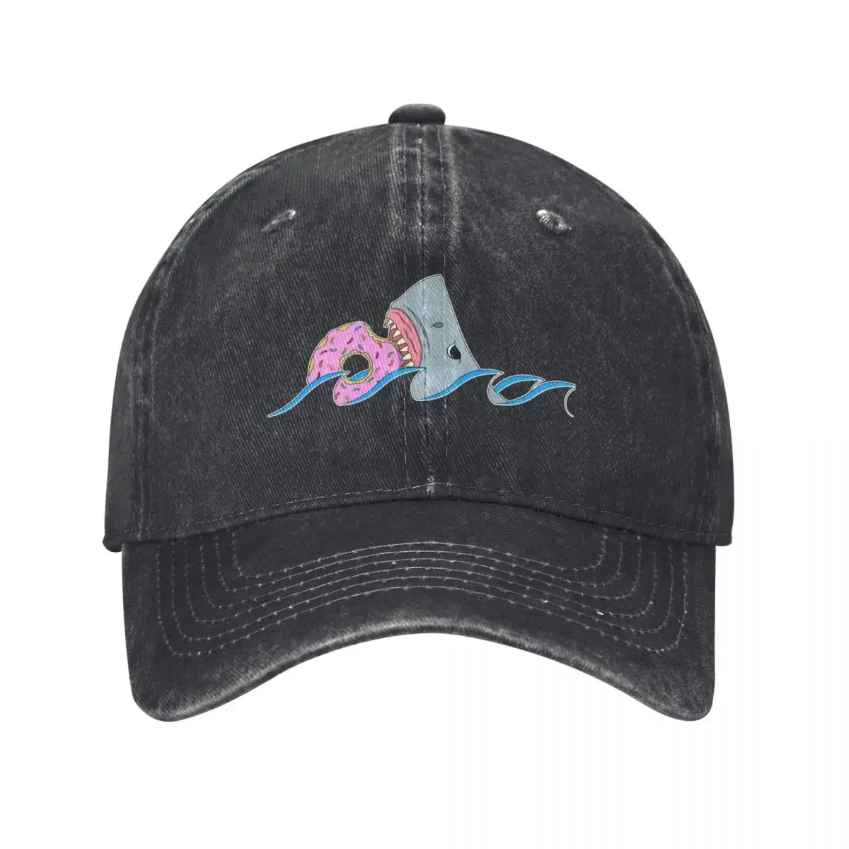 I eat what I want | Great White Shark eating a donut Baseball Cap Icon Hat Man For The Sun Hats Woman Men's