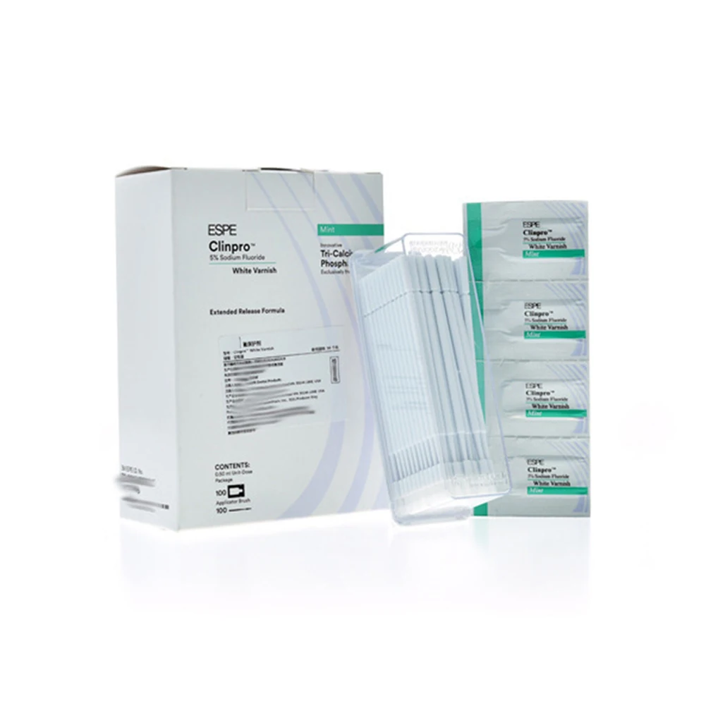 10Pcs Dental Fluor Protector Original Clinpro 5% Sodium Fluoride White Varnish Adult Kids Anti Caries Cherry Mint Melon Flavor