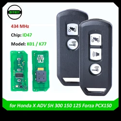 DIYKEY Remote Car Key 434Mhz ID47 For Honda X ADV SH 300 150 125 Forza PCX150 2018 Motorcycle Scooter 2/3BT Smart Keyless