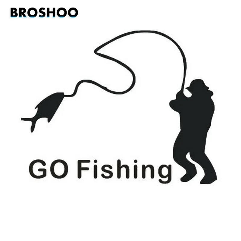 

Car Accessories Outdoor Sports Fishing Waterproof GO FISHING Stickers Car Whole Body Decals Car Styling 12.5*10cm