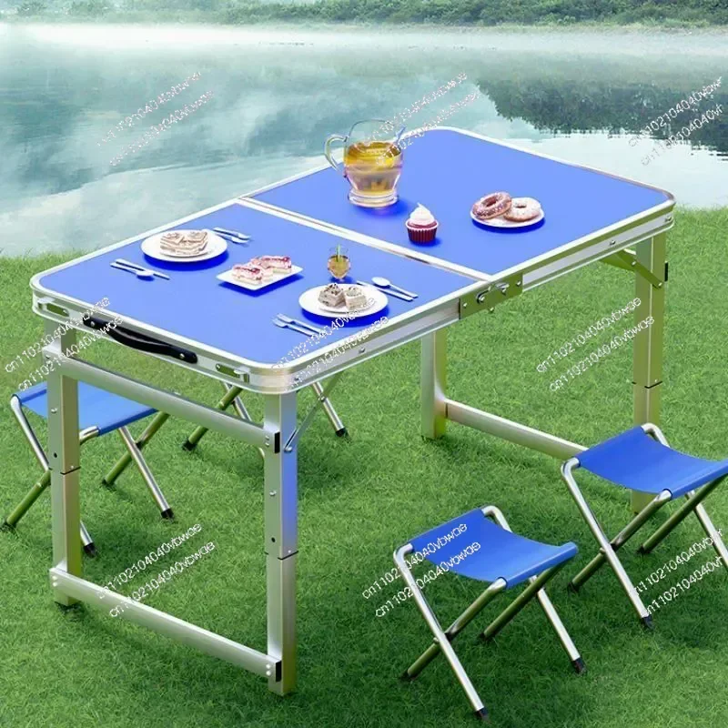 Installation-free outdoor camping folding table rectangular portable invisible folding heightened cheap simple