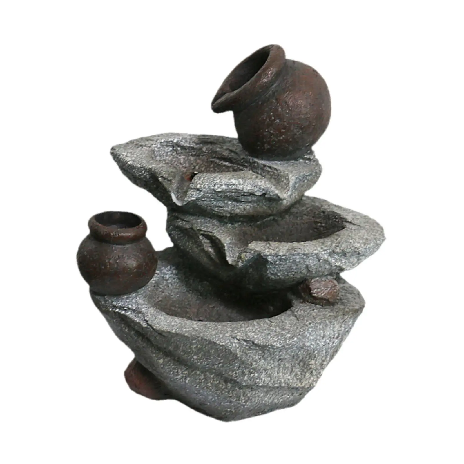 Resin Tabletop Waterfall Fountain Indoor Feng Shui Water Feature with Light for Meditation Spa Office Bedroom Gift - view 2