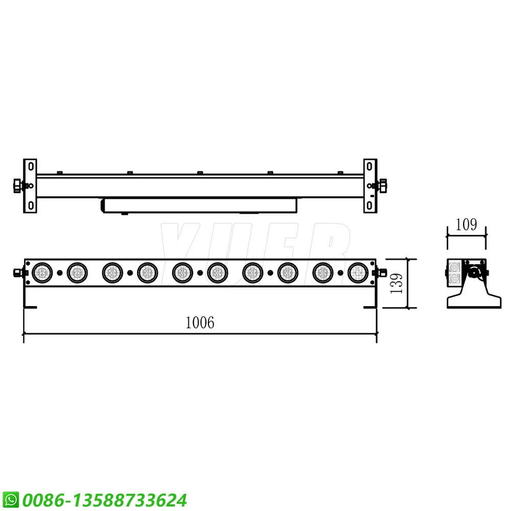 Imagem -05 - Yuer-alta Potência Halogênio Bar Cob Âmbar Wash Strobe Efeito Fase de Fundo dj Disco Rdm Controle Horse Racing Effect 10x35w Dmx512