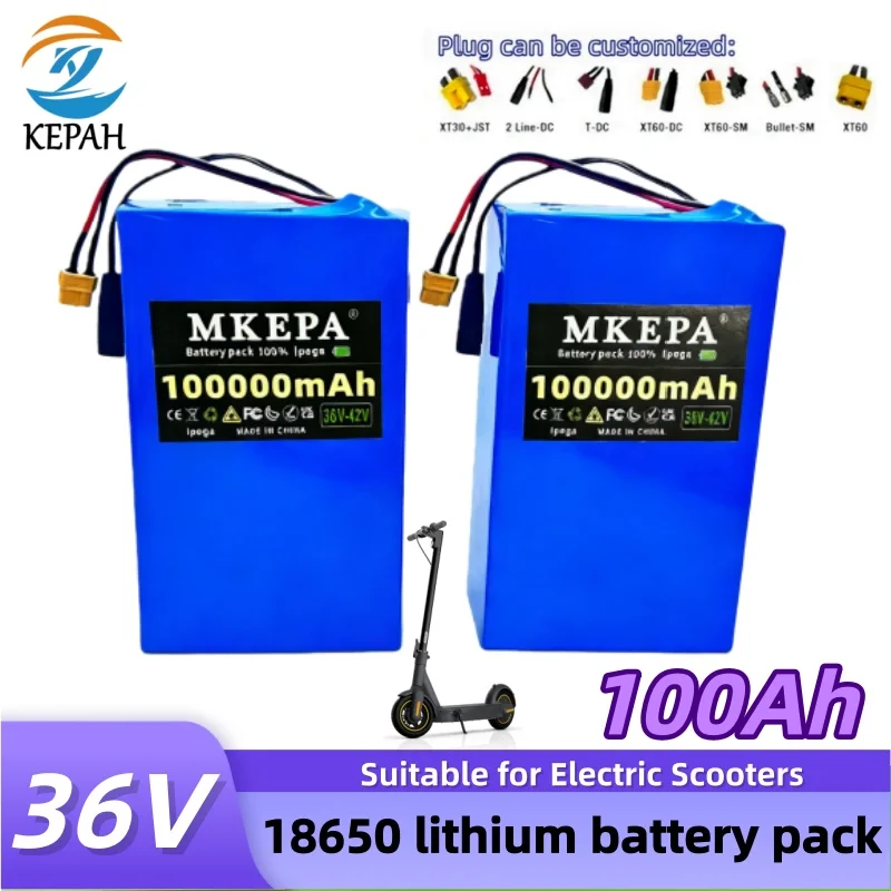 

Литиевая батарея 10S6P 36В 100Ач | Встроенный BMS для электросамоката, дальний запас хода