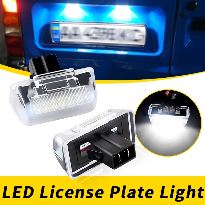 2PCS 12V For Ford Transit Tourneo Connect Courier 1985-2014 White LED License Number Plate Light Lamps Canbus Car Accessories