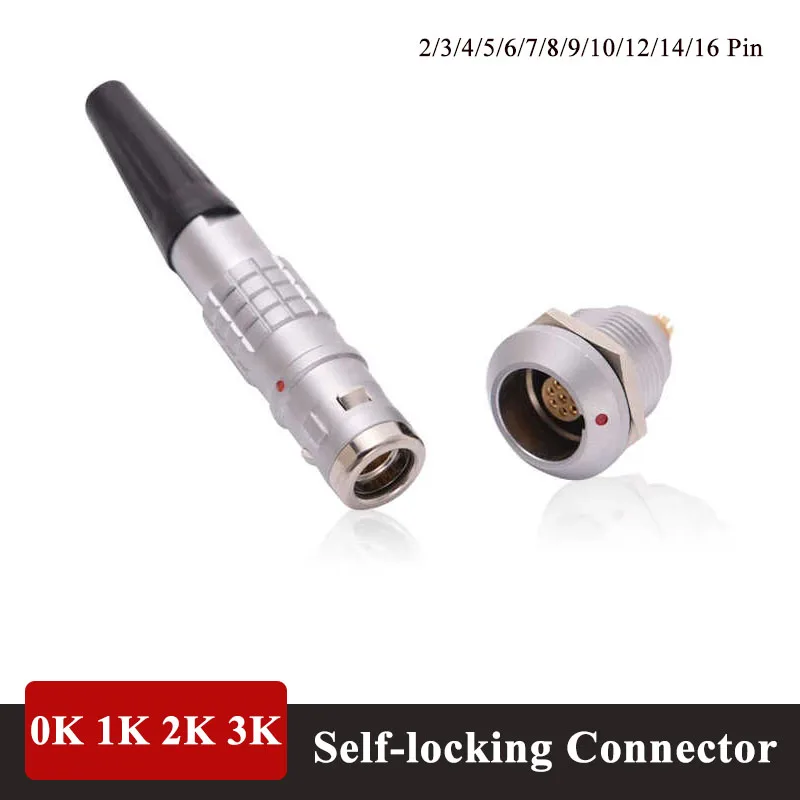 0K 1K 2K  2 3 4 5 6 7 8 10 12 14 Pin Push-pull Self-locking Connector FGG EGG Aviation Plug Socket IP68 Compatible w Remo Plug