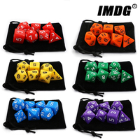 IMDG 7pcs/set RPG Game Dice Polyhedron Acrylic DND Solid Color Multicolor Digital Cubes