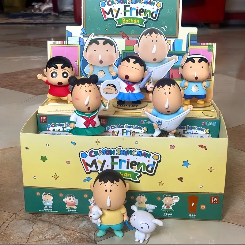 

TOPTOY New Original In Stock Crayon Shin-chan My Silly Friend Series Figurine Blind Box Desktop Collection Ornament Toys Gifts